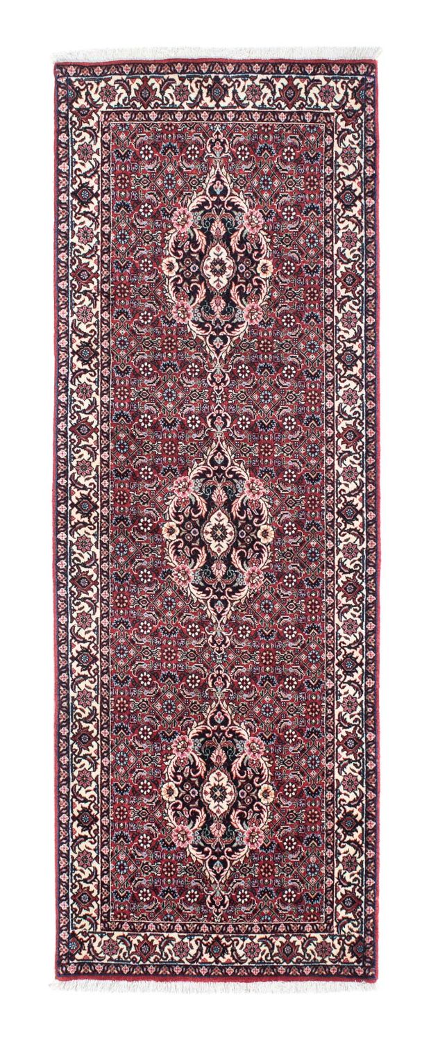 Tapis de couloir Tapis persan - Bidjar - 211 x 72 cm - rouge clair