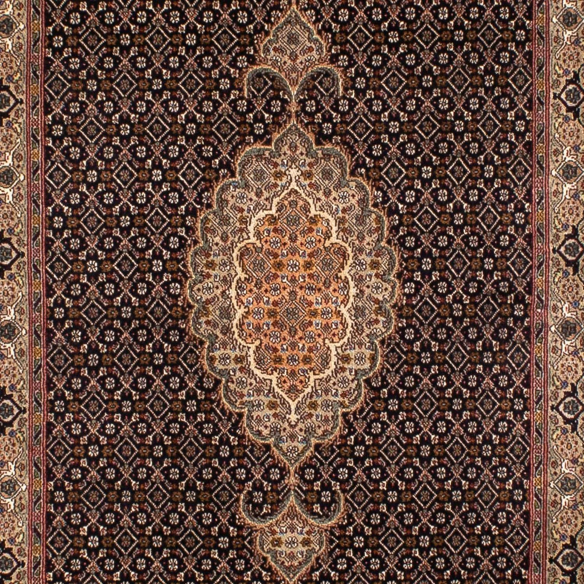 Tapis de couloir Tapis persan - Tabriz - 295 x 77 cm - bleu foncé