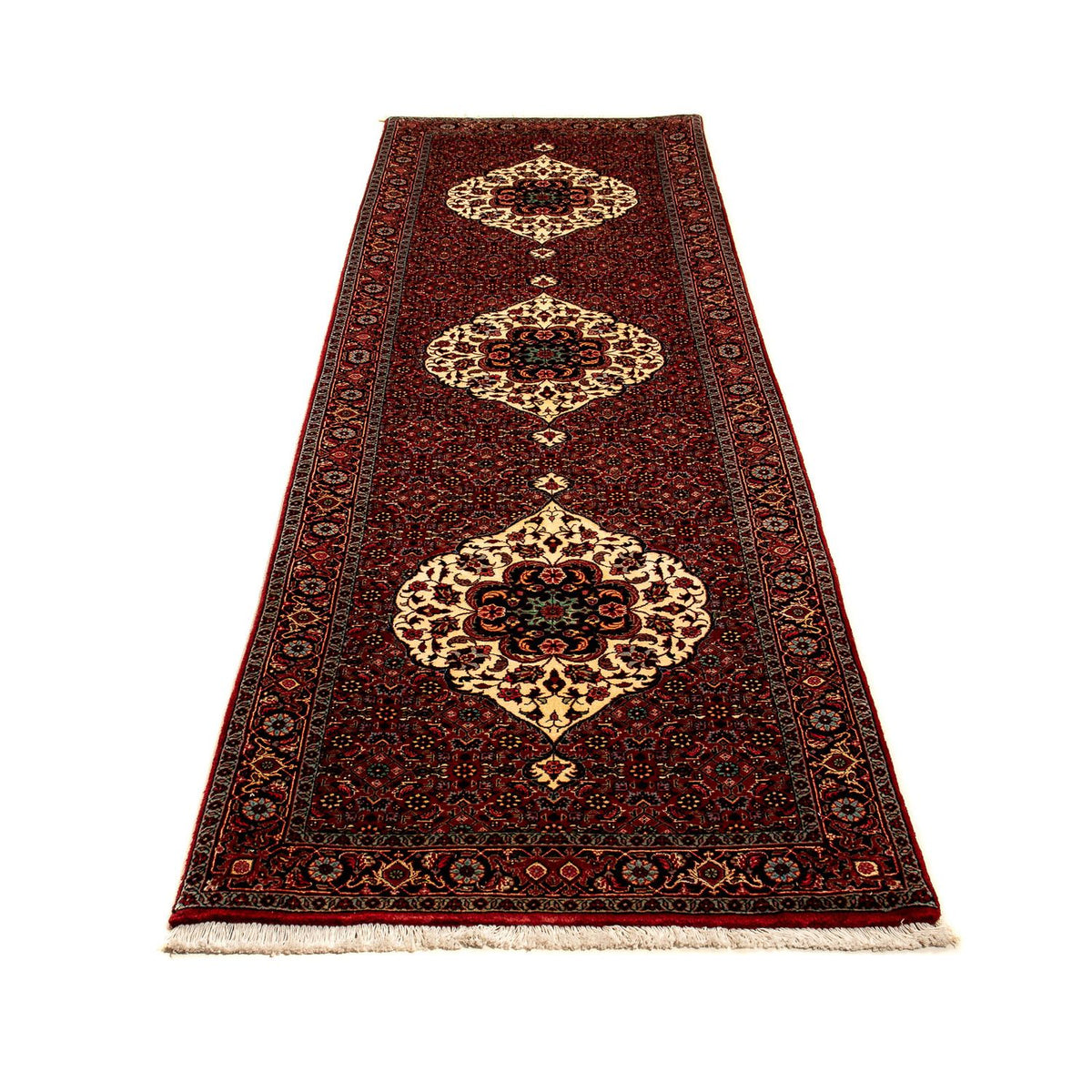Tapis de couloir Tapis persan - Bidjar - 290 x 82 cm - rouge foncé