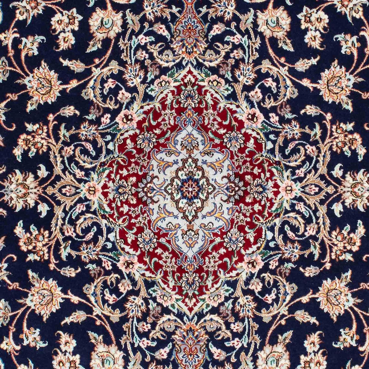 Tapis persan - Isfahan - Premium - 200 x 130 cm - bleu foncé