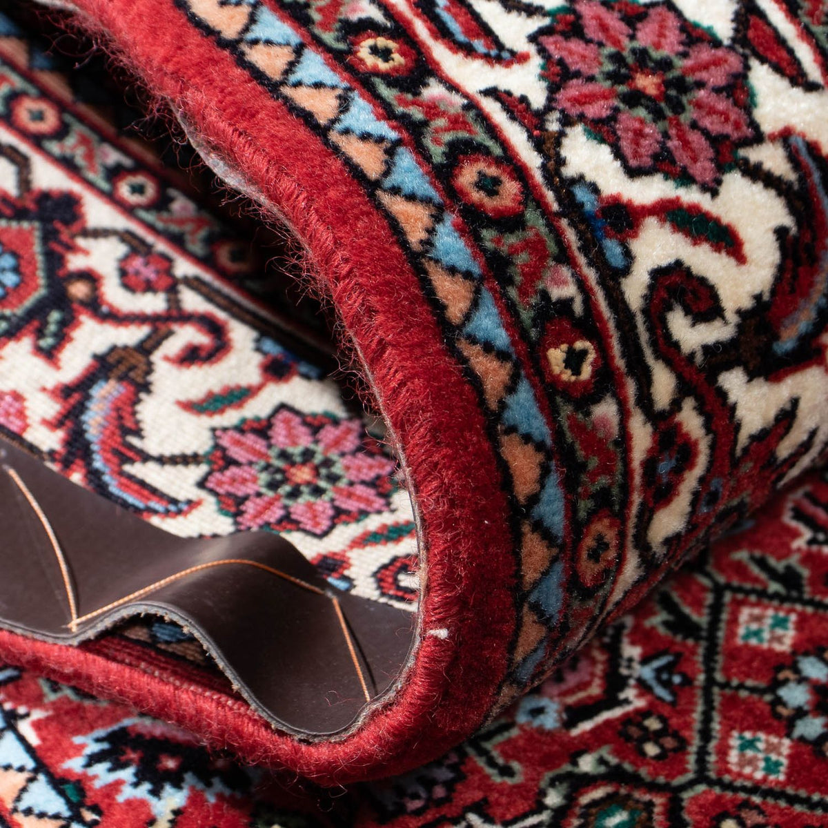 Tapis de couloir Tapis persan - Bidjar - 205 x 74 cm - rouge foncé