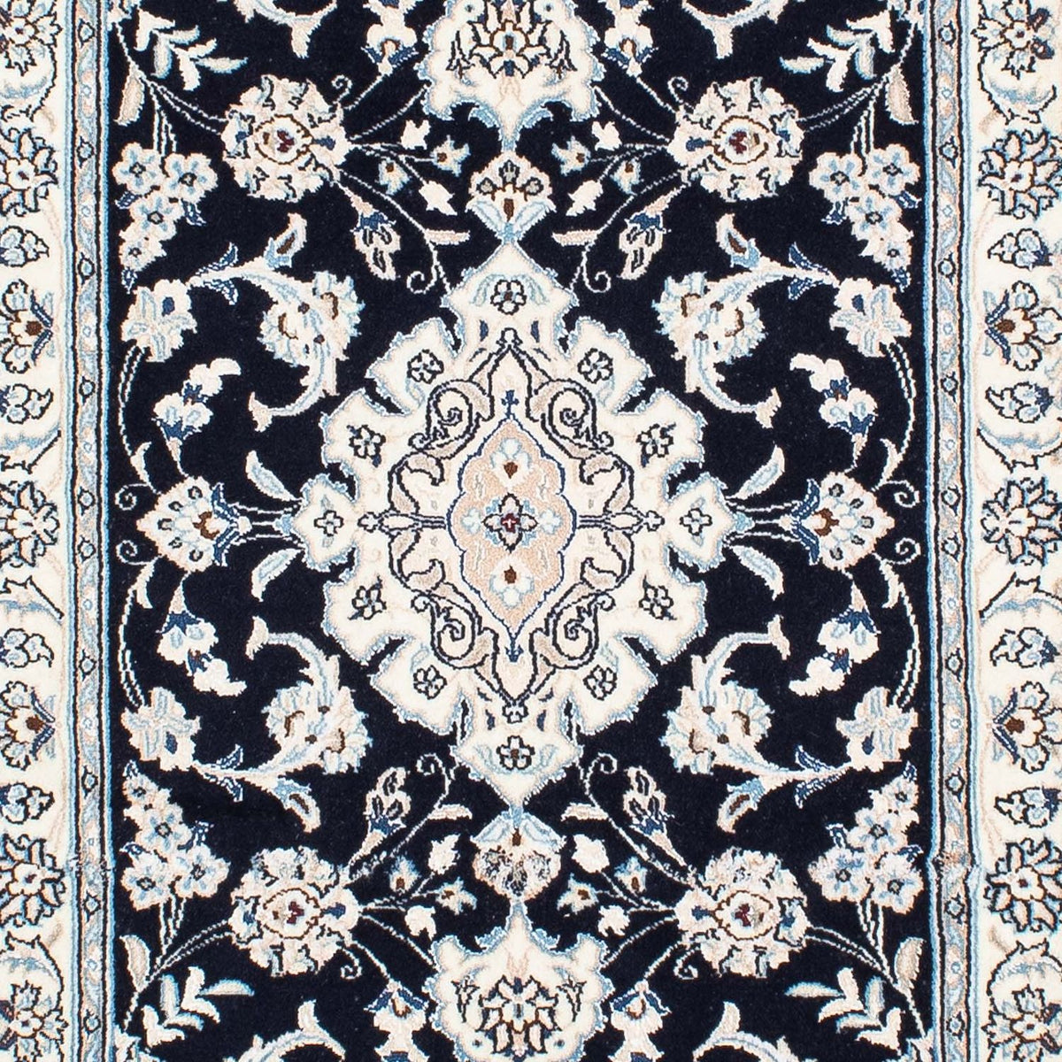 Tapis de couloir Tapis persan - Nain - Royal - 295 x 78 cm - bleu foncé