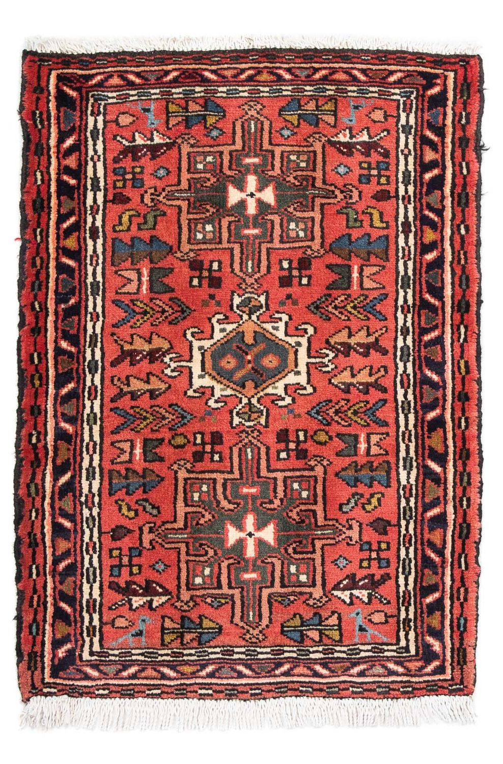 Tapis persan - Nomadic - 100 x 67 cm - rouge foncé