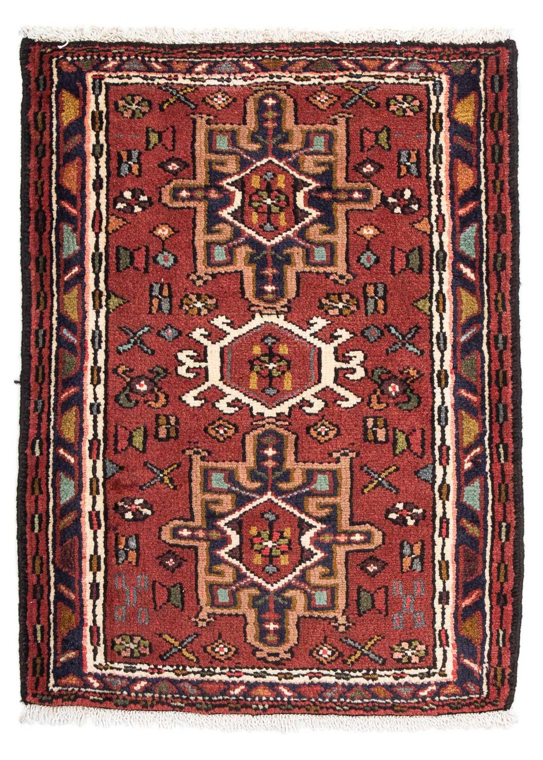 Tapis persan - Nomadic - 100 x 73 cm - rouge foncé
