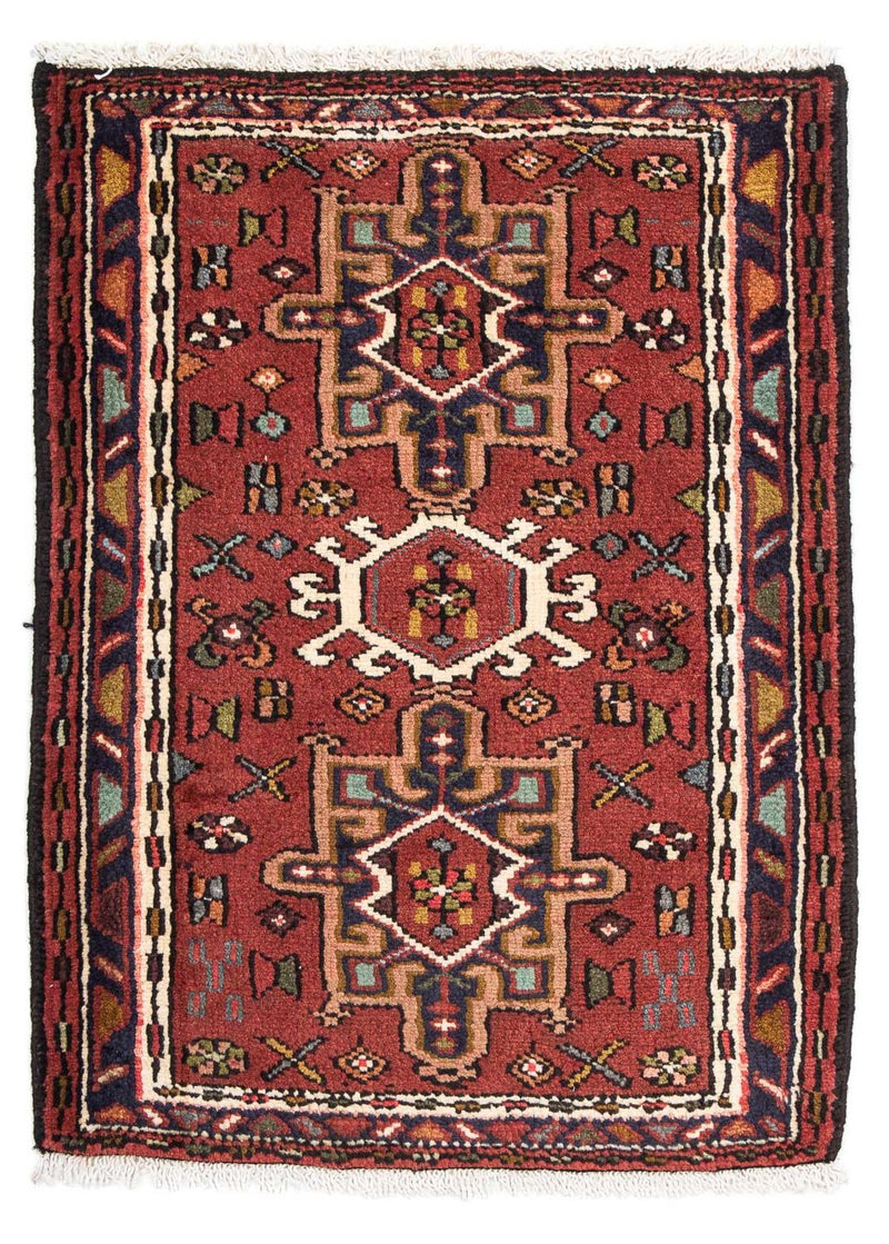 Tapis persan - Nomadic - 100 x 73 cm - rouge foncé