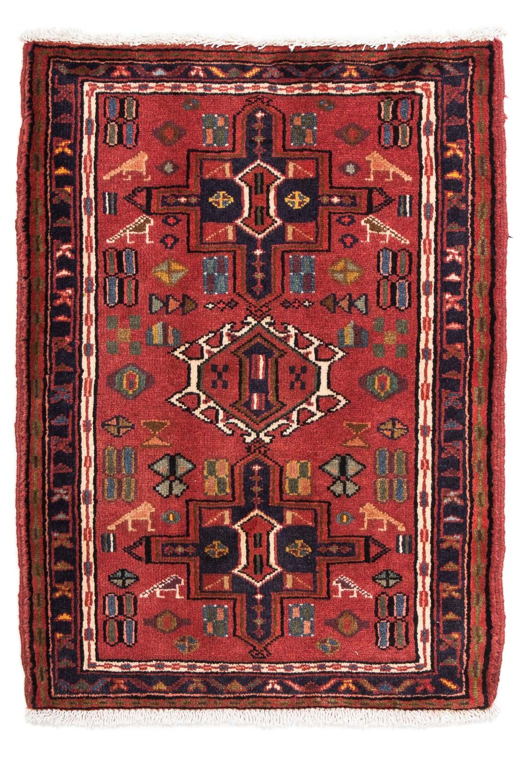 Tapis persan - Nomadic - 98 x 70 cm - rouge foncé