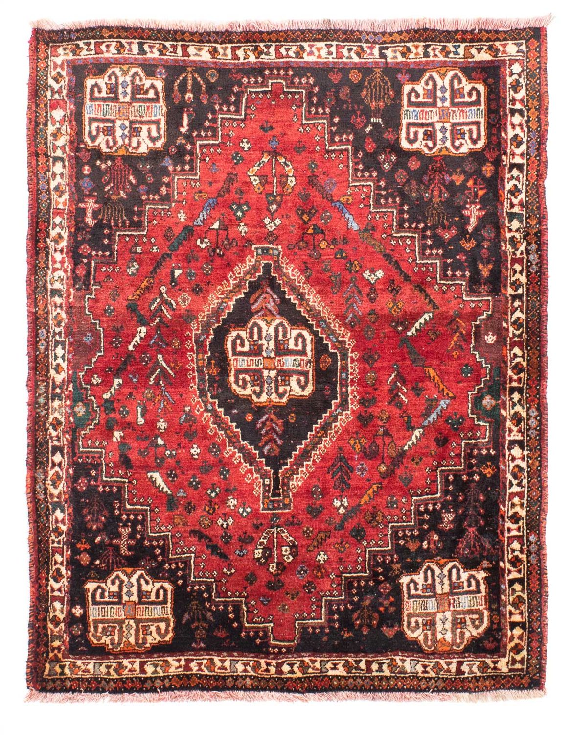 Tapis persan - Nomadic - 162 x 117 cm - rouge foncé