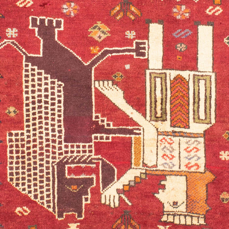 Tapis persan - Nomadic - 167 x 120 cm - rouge foncé