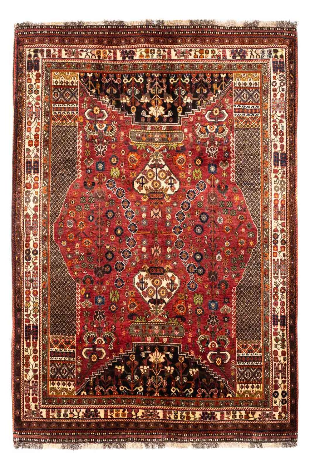 Tapis persan - Nomadic - 243 x 170 cm - rouge foncé