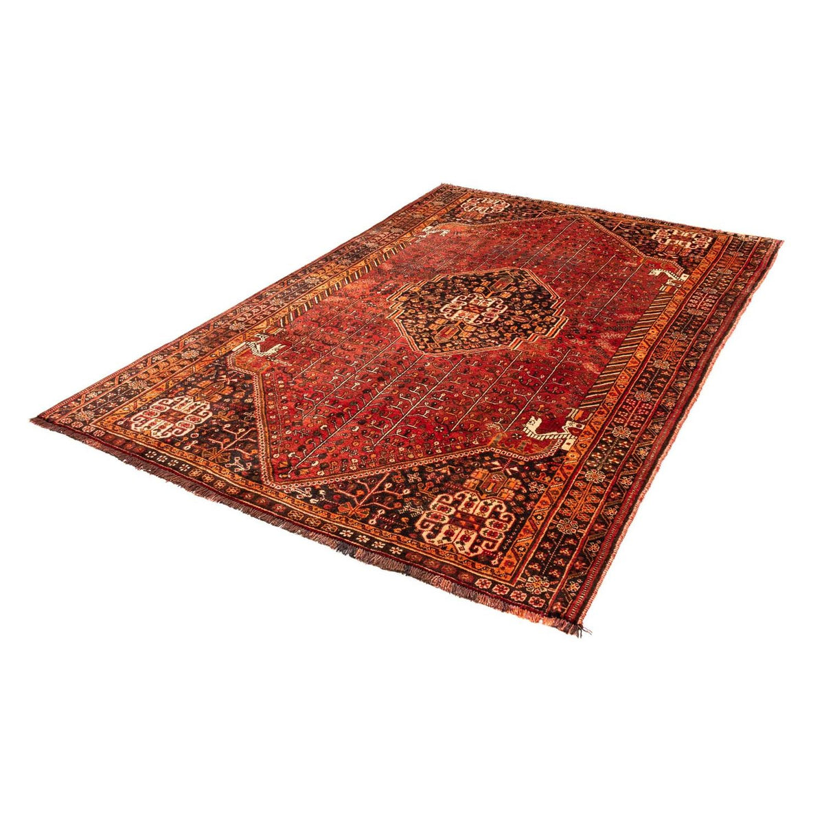 Tapis persan - Nomadic - 240 x 158 cm - rouge foncé