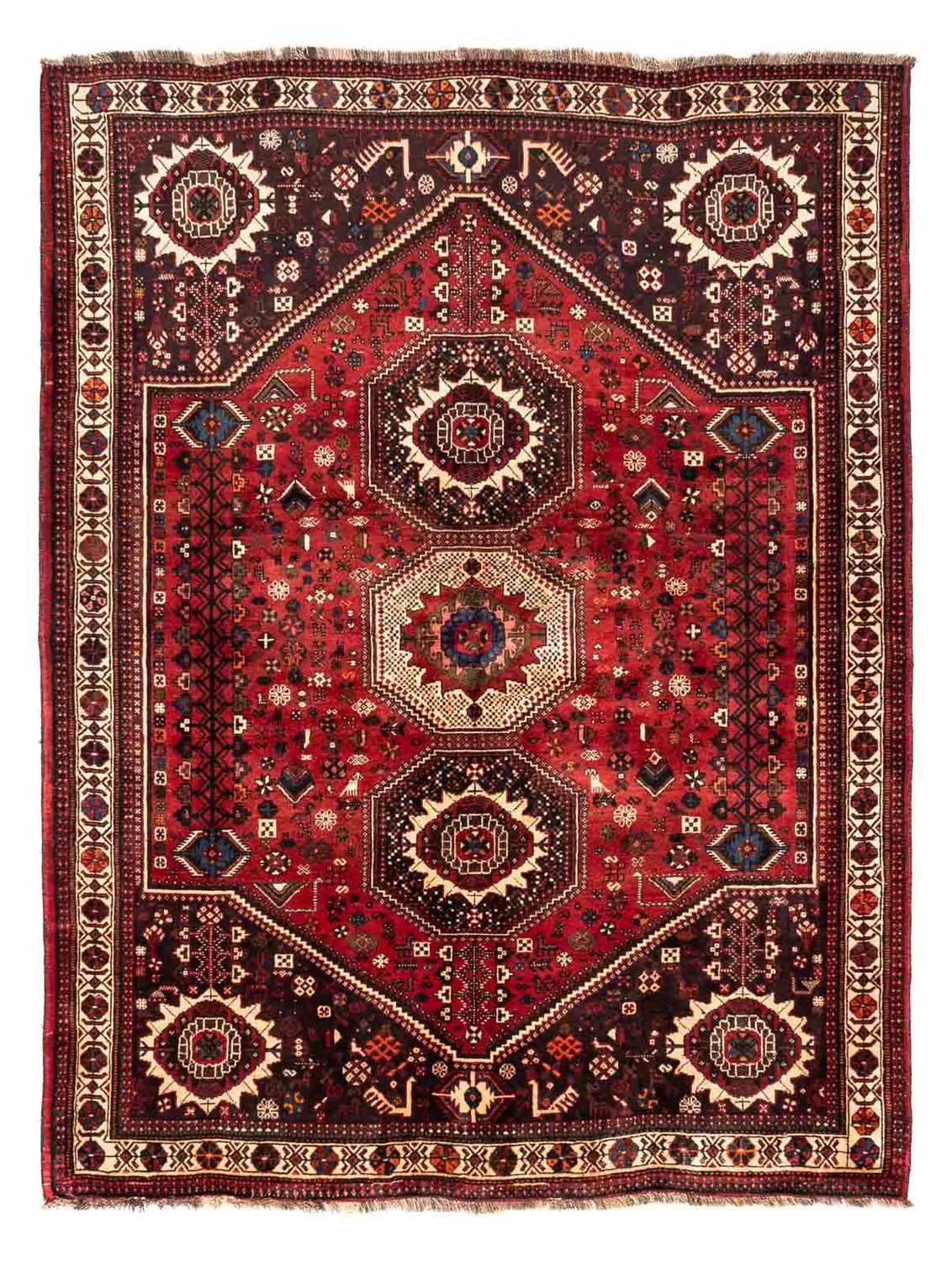 Tapis persan - Nomadic - 244 x 183 cm - rouge foncé