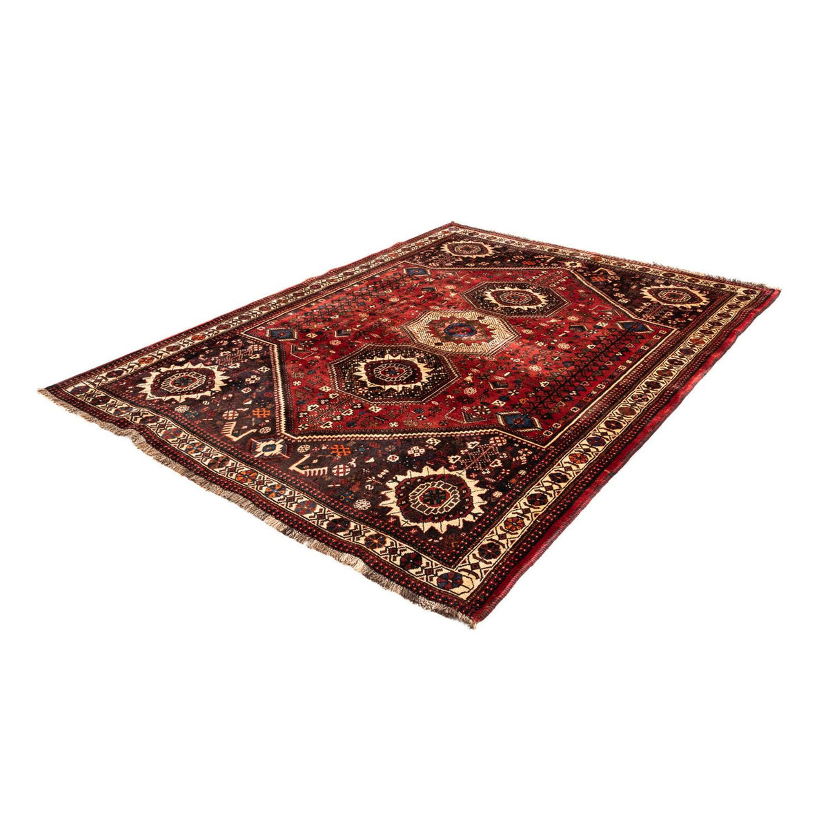 Tapis persan - Nomadic - 244 x 183 cm - rouge foncé