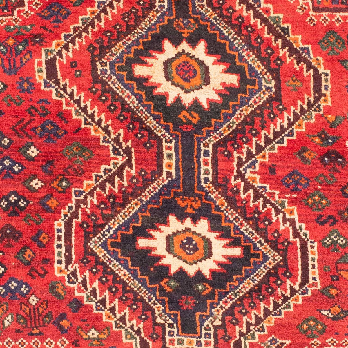 Tapis persan - Nomadic - 150 x 118 cm - rouge foncé