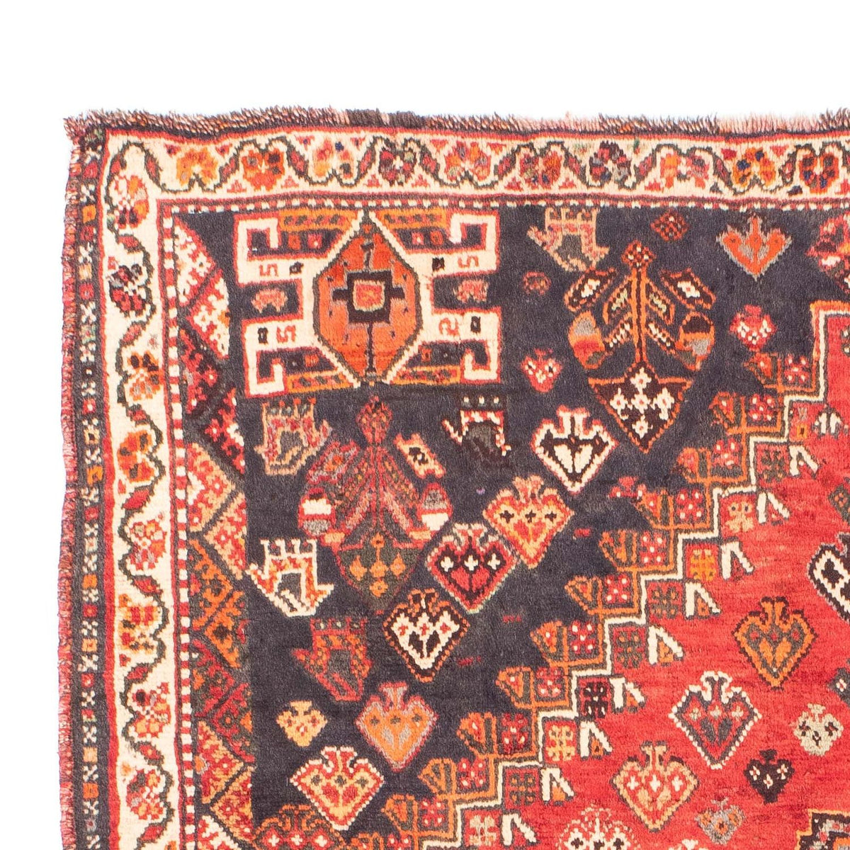 Tapis persan - Nomadic - 150 x 120 cm - rouge foncé