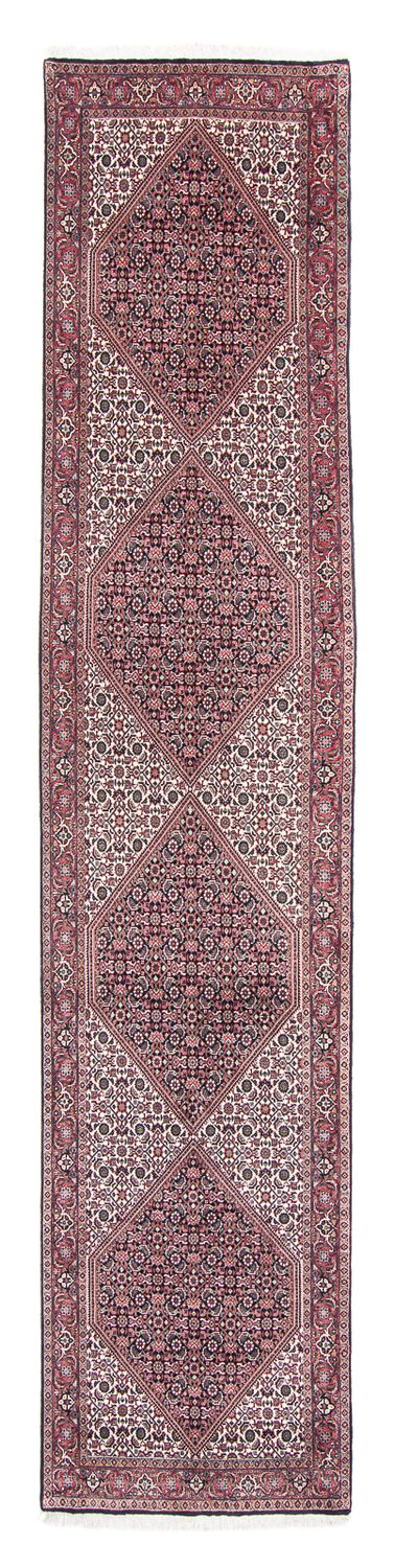 Tapis de couloir Tapis persan - Bidjar - 395 x 81 cm - beige