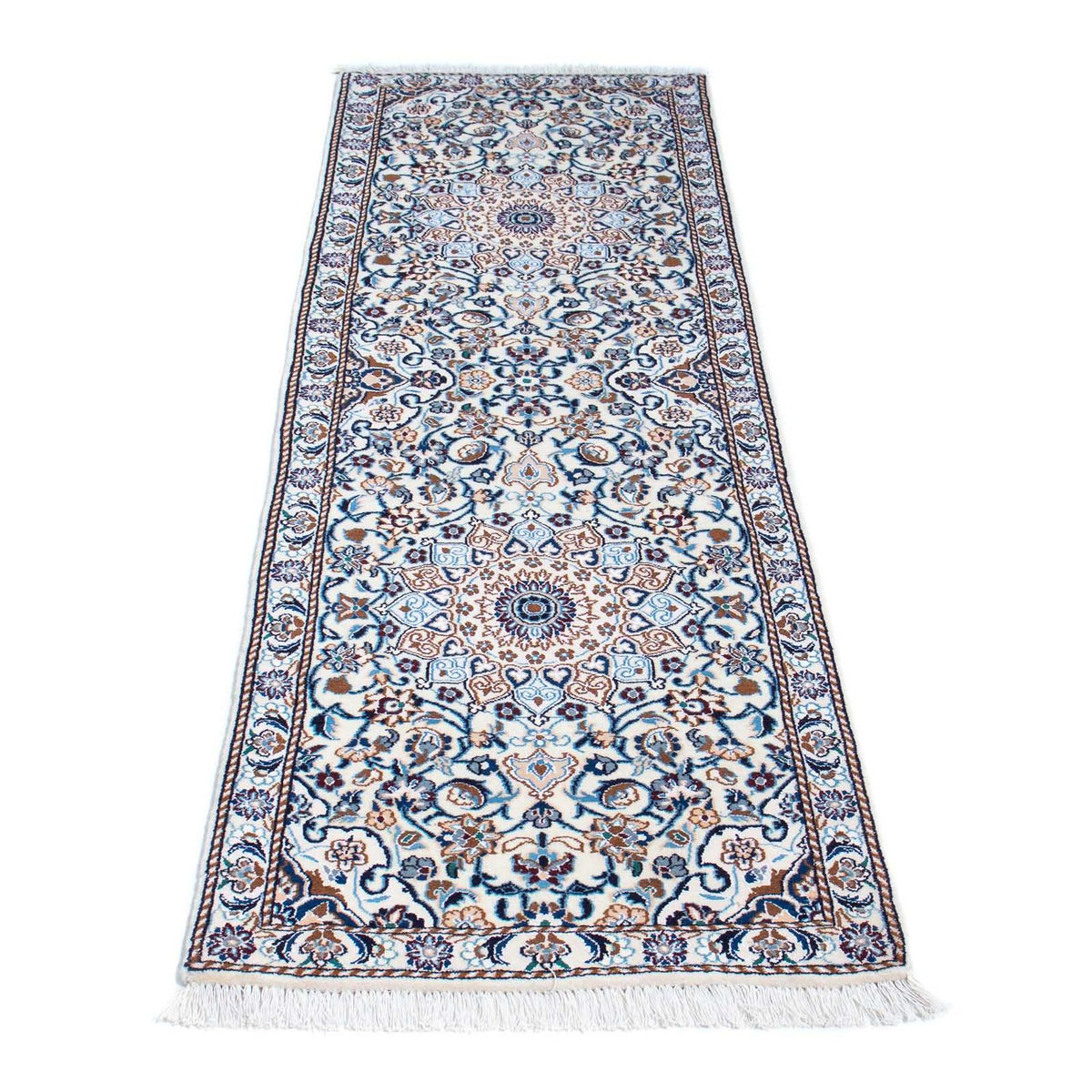 Tapis de couloir Tapis persan - Nain - Royal - 196 x 59 cm - beige