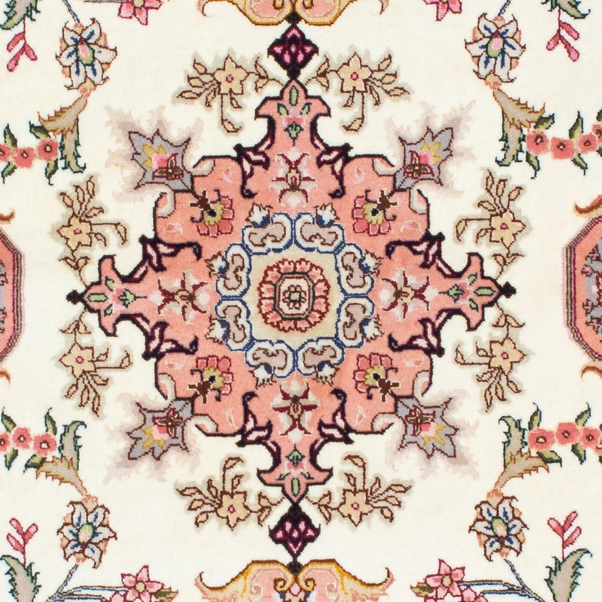 Tapis de couloir Tapis persan - Tabriz - Royal - 215 x 81 cm - beige