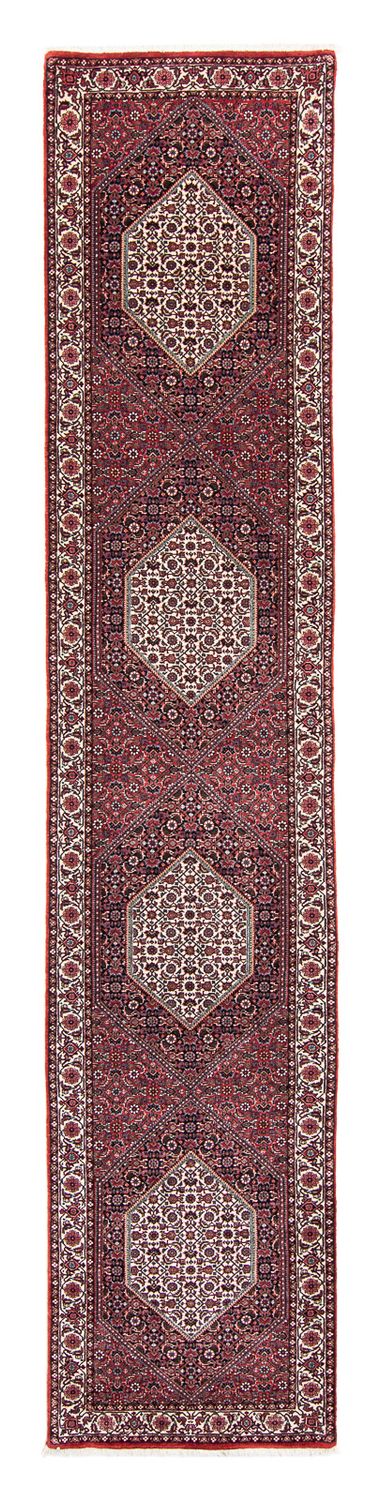 Tapis de couloir Tapis persan - Bidjar - 415 x 78 cm - rouge foncé