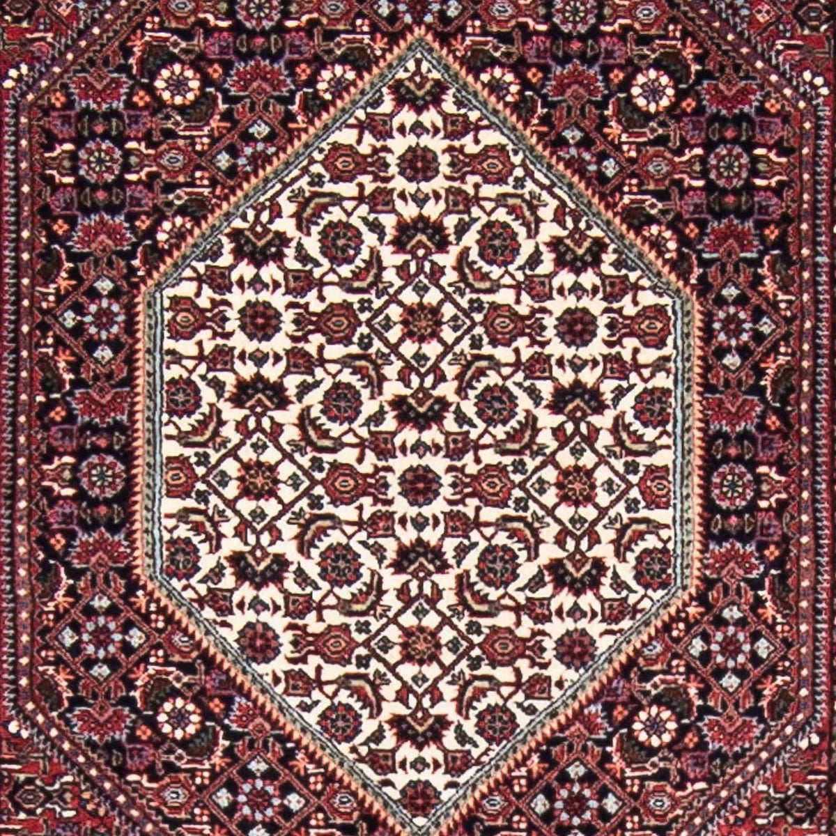 Tapis de couloir Tapis persan - Bidjar - 415 x 78 cm - rouge foncé