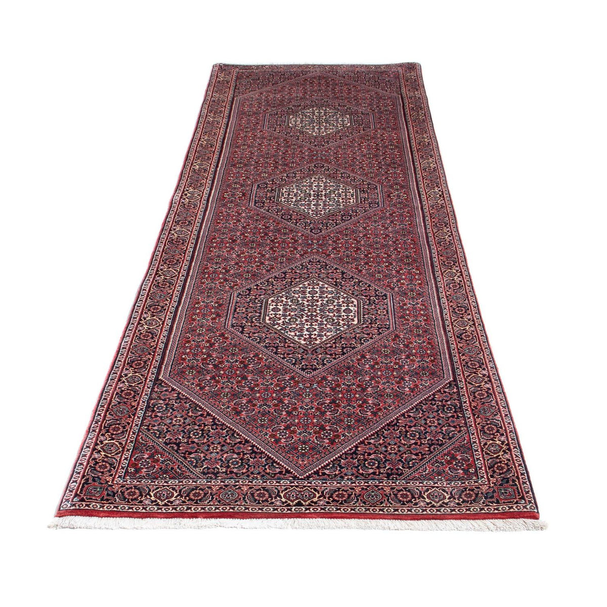 Tapis de couloir Tapis persan - Bidjar - 294 x 90 cm - rouge clair