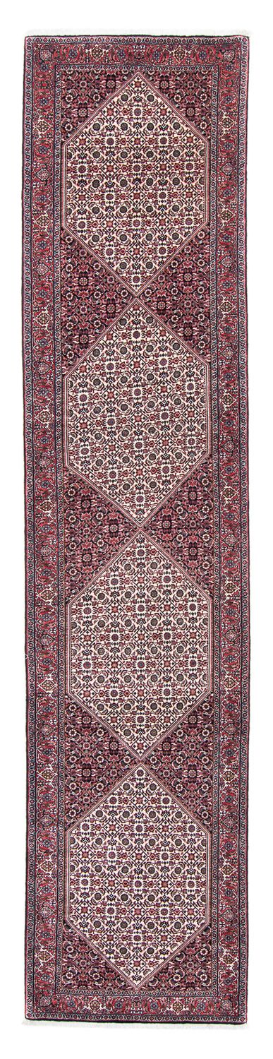 Tapis de couloir Tapis persan - Bidjar - 418 x 86 cm - rouge clair