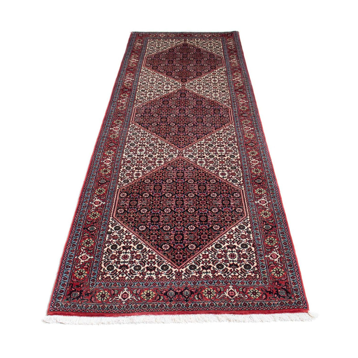 Tapis de couloir Tapis persan - Bidjar - 295 x 85 cm - rouge