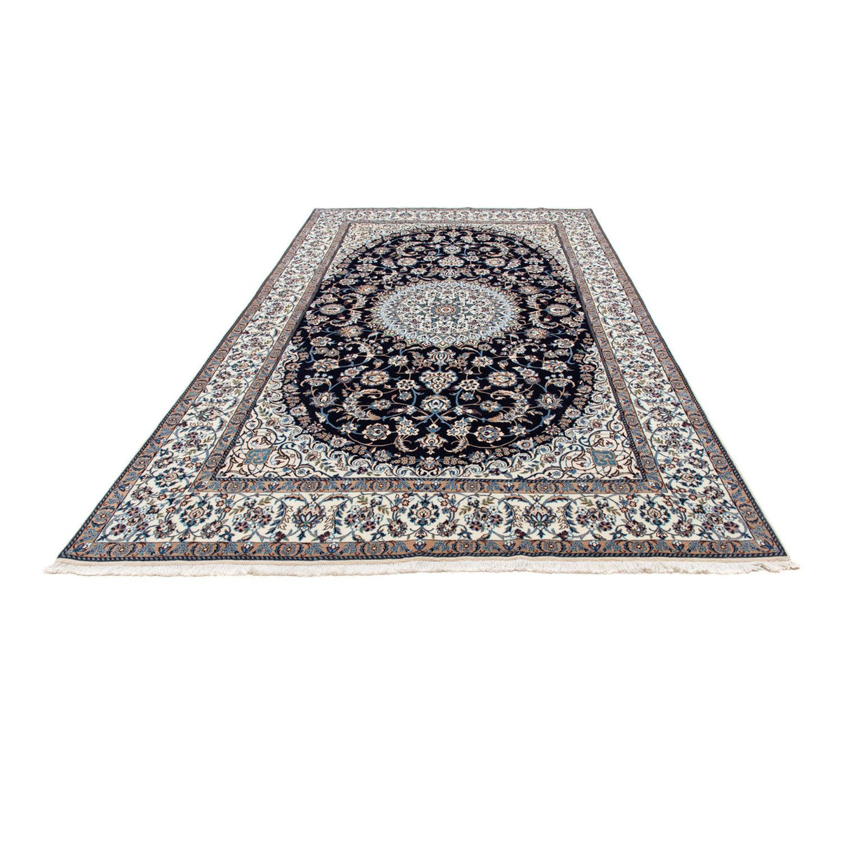 Tapis persan - Nain - Royal - 319 x 203 cm - noir