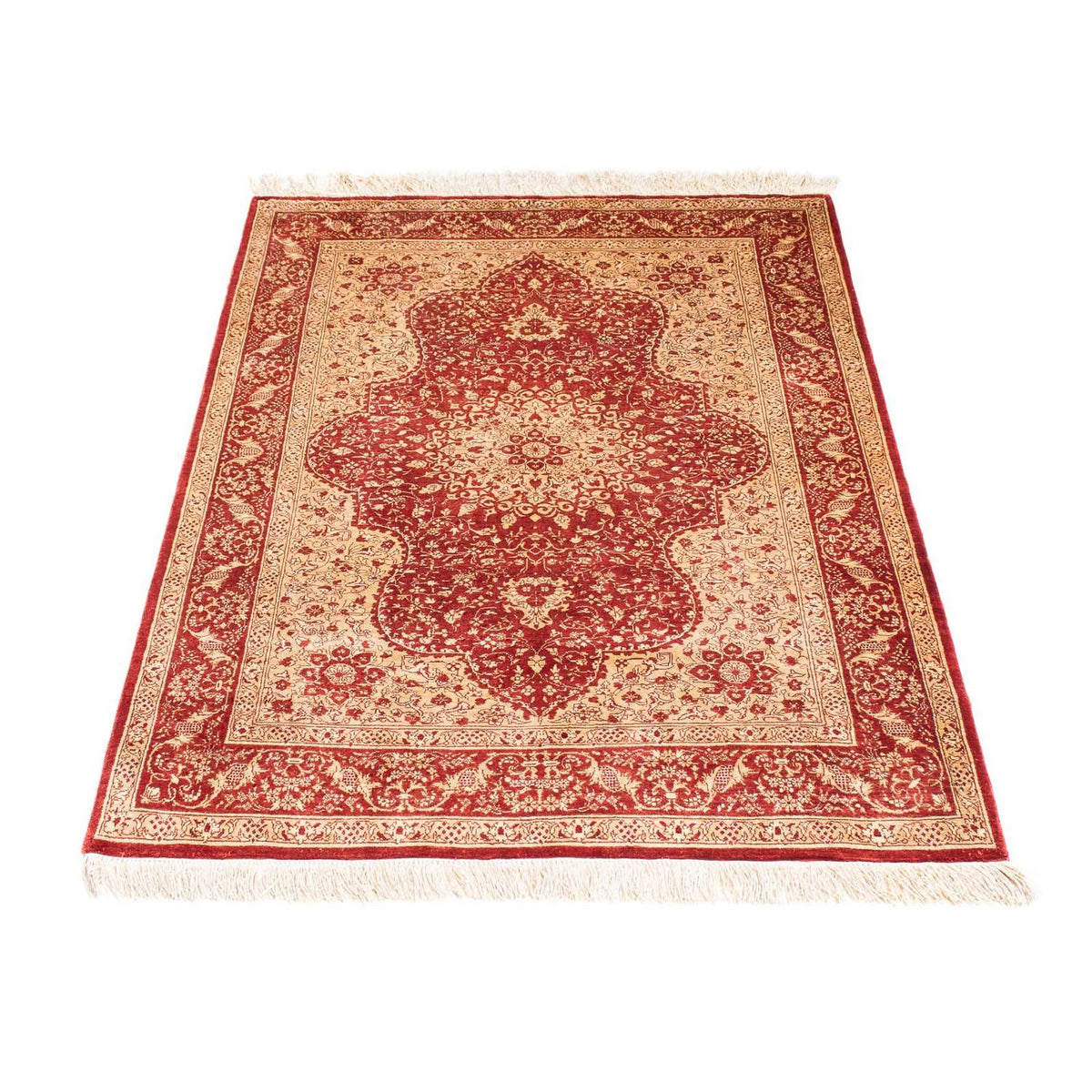 Tapis oriental - Hereke - 122 x 69 cm - rouge foncé