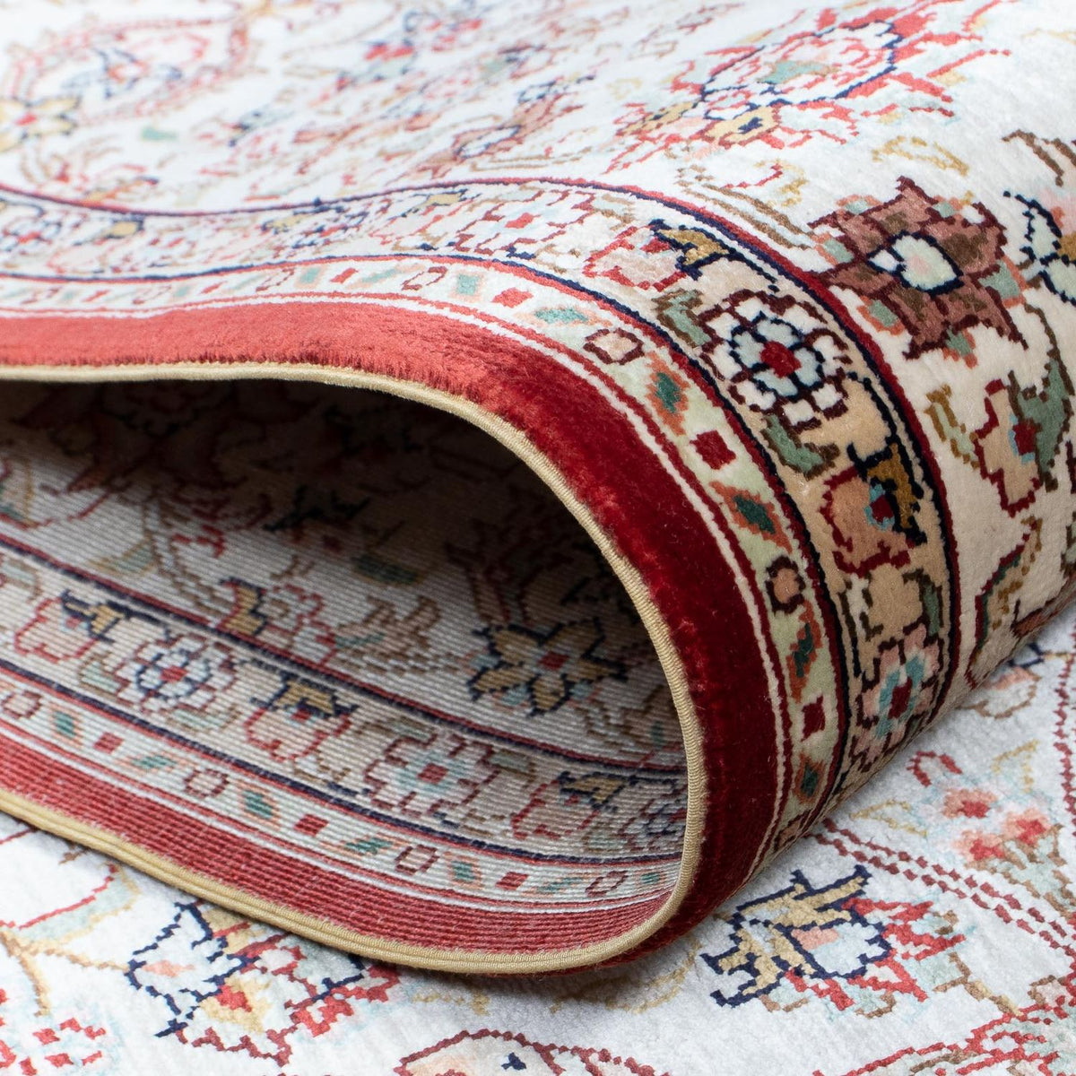 Tapis de couloir Tapis oriental - Hereke - 368 x 78 cm - rouge foncé