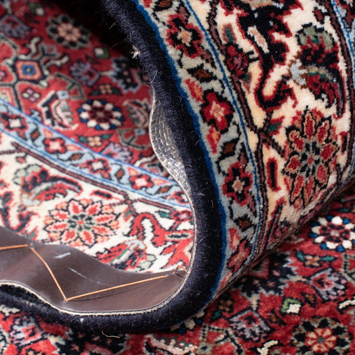 Tapis de couloir Tapis persan - Bidjar - 295 x 84 cm - rouge foncé