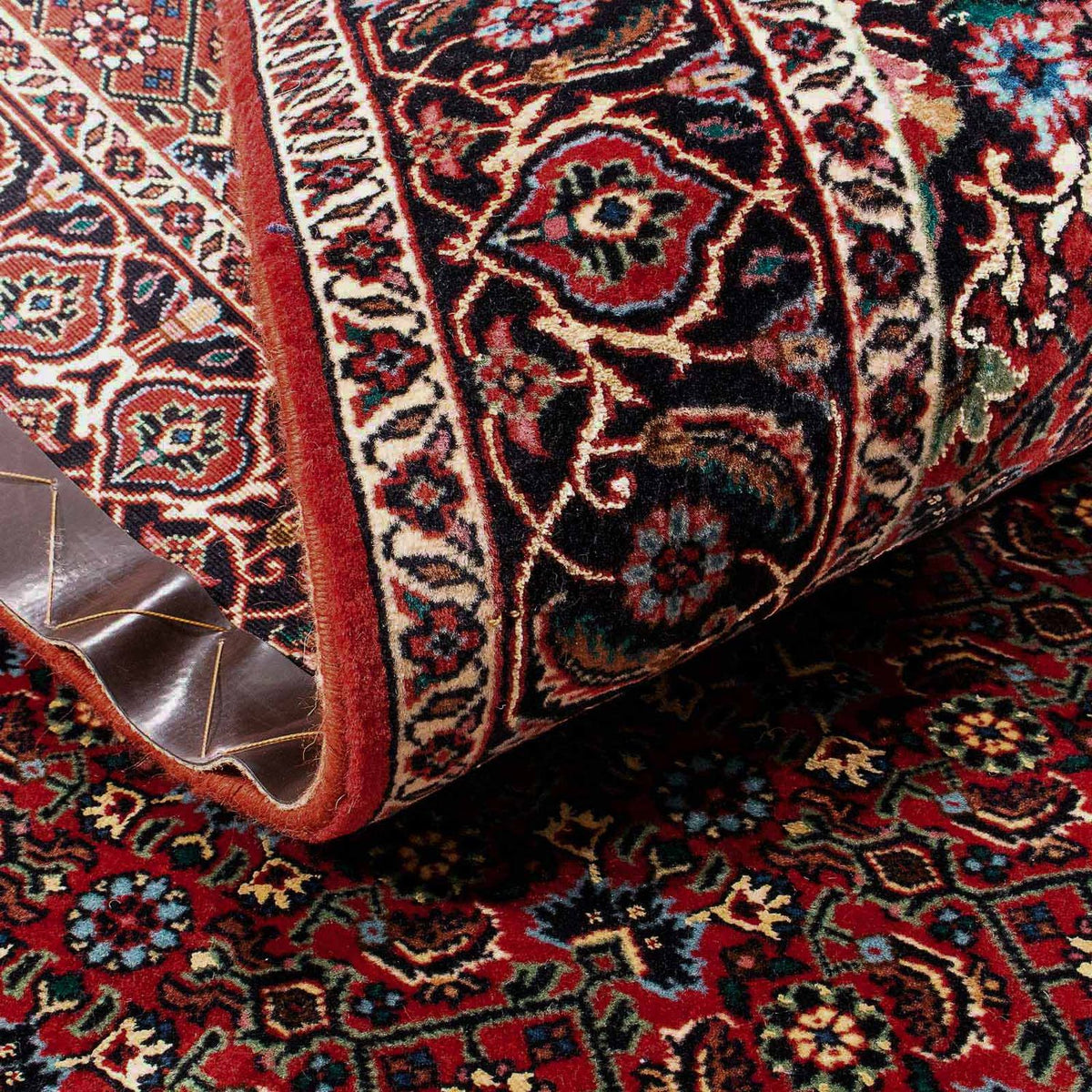 Tapis persan - Bidjar - 165 x 110 cm - rouge foncé