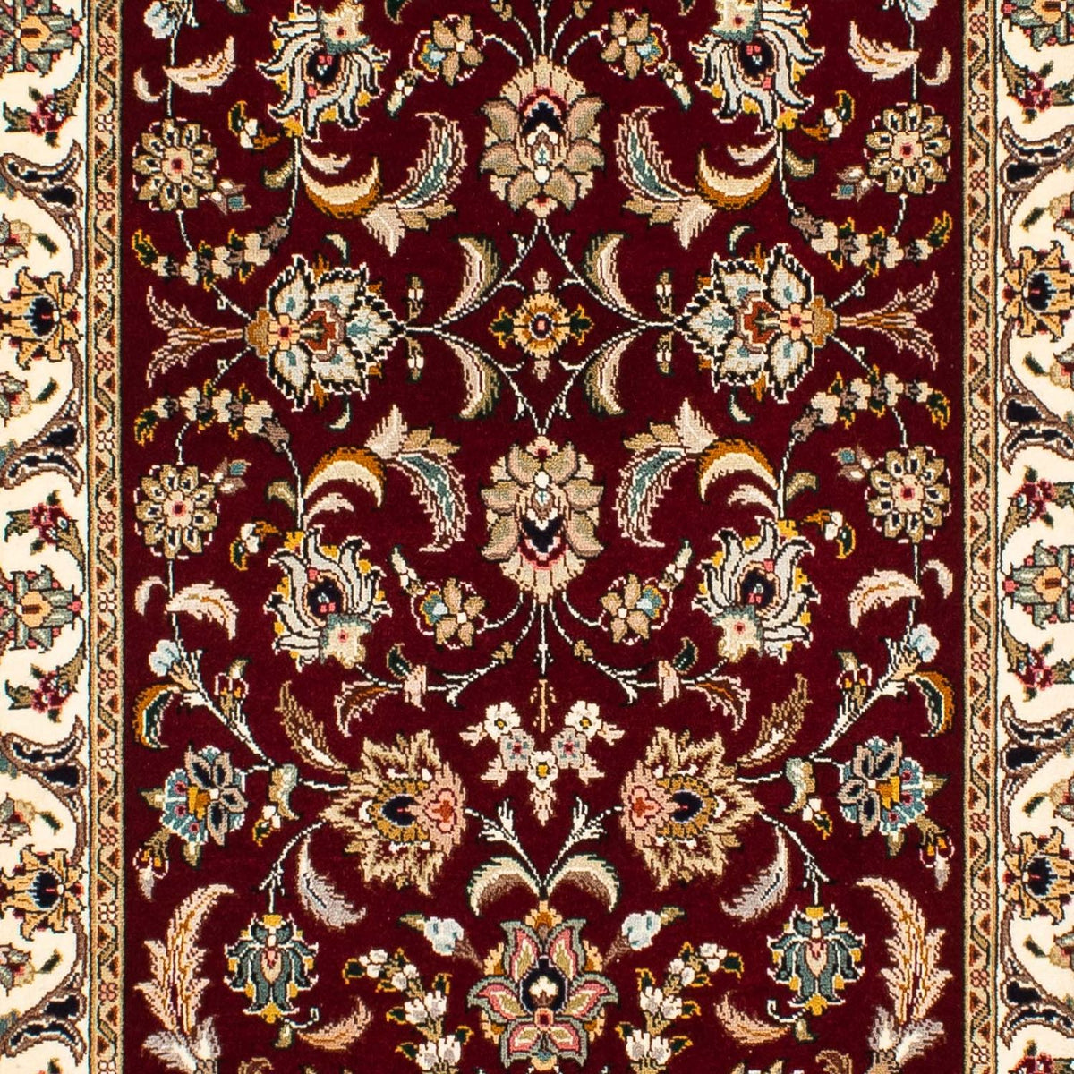 Tapis de couloir Tapis persan - Tabriz - Royal - 317 x 88 cm - rouge foncé