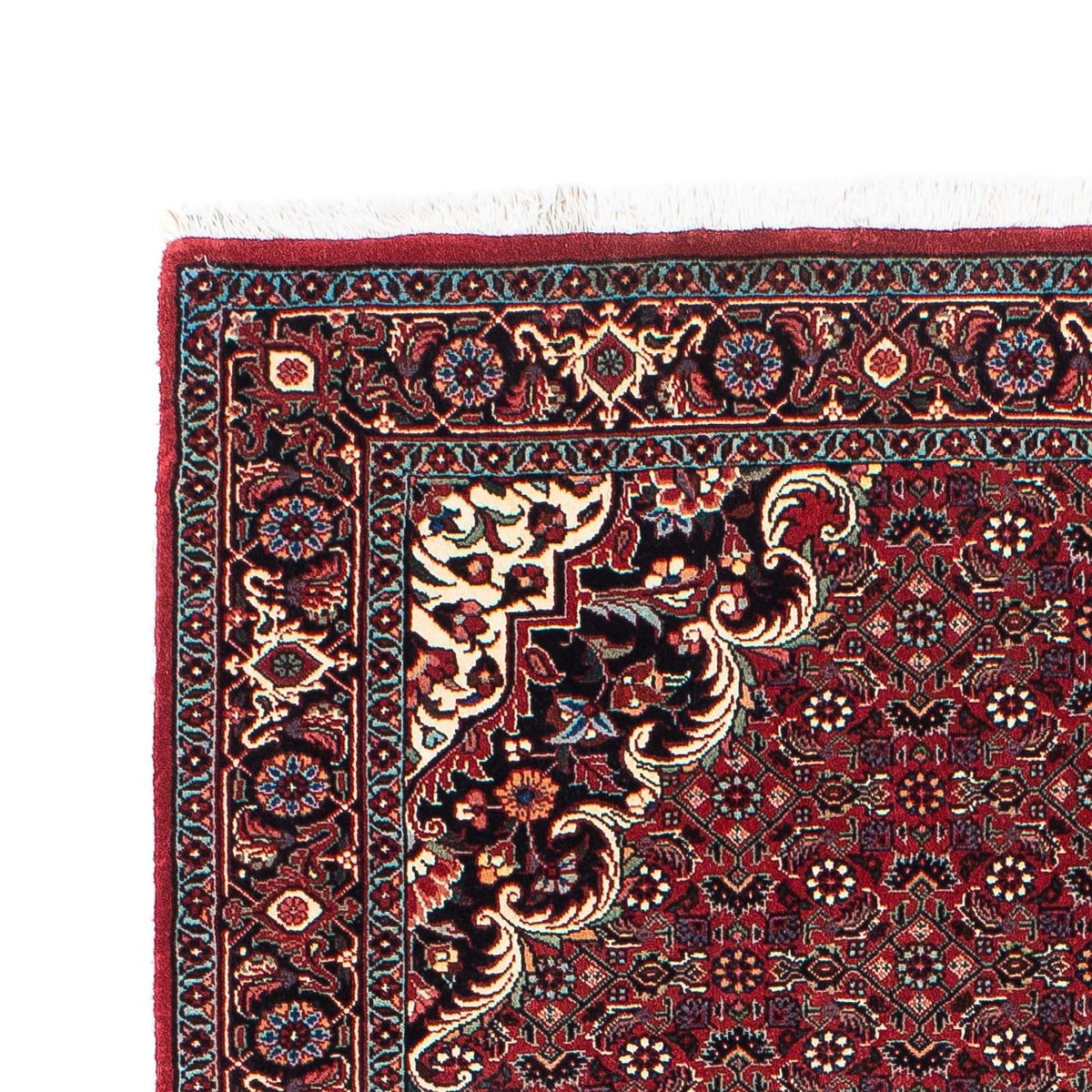 Tapis de couloir Tapis persan - Bidjar - 202 x 104 cm - rouge foncé
