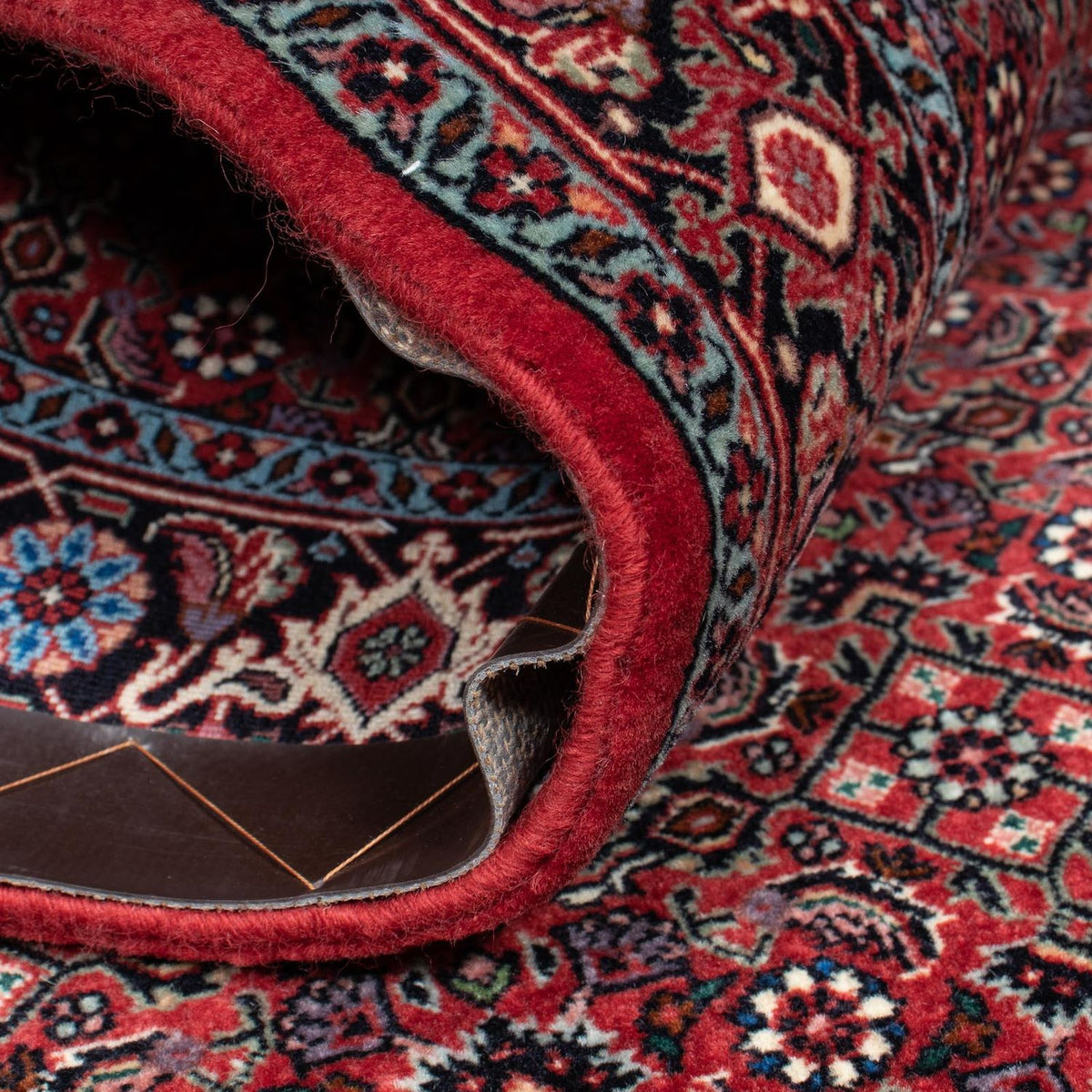 Tapis de couloir Tapis persan - Bidjar - 202 x 104 cm - rouge foncé
