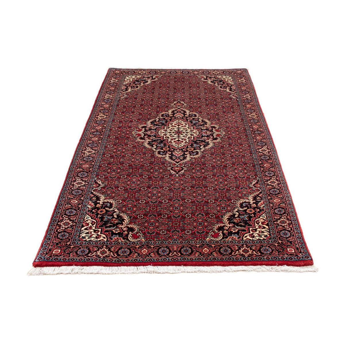 Tapis de couloir Tapis persan - Bidjar - 202 x 104 cm - rouge foncé