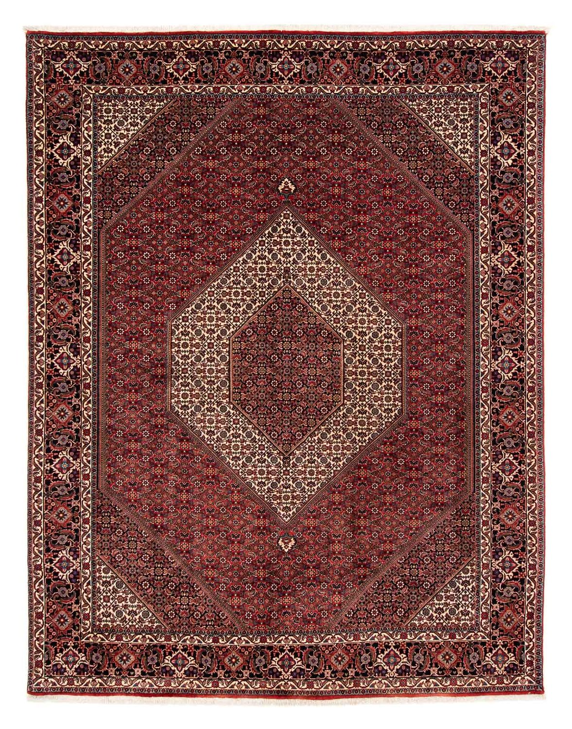 Tapis persan - Bidjar - 261 x 206 cm - rouge foncé