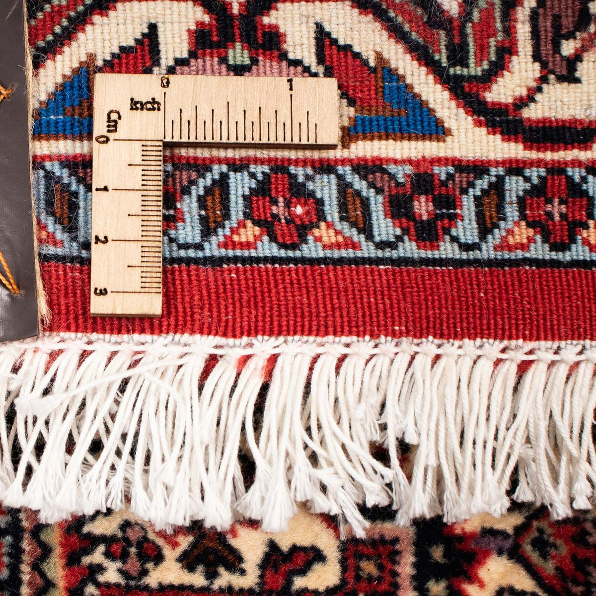 Tapis persan - Bidjar - 261 x 206 cm - rouge foncé