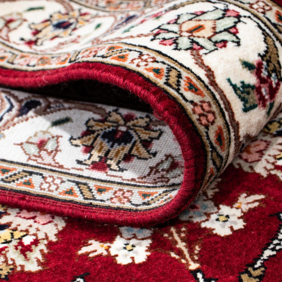 Tapis de couloir Tapis persan - Tabriz - Royal - 197 x 87 cm - rouge foncé