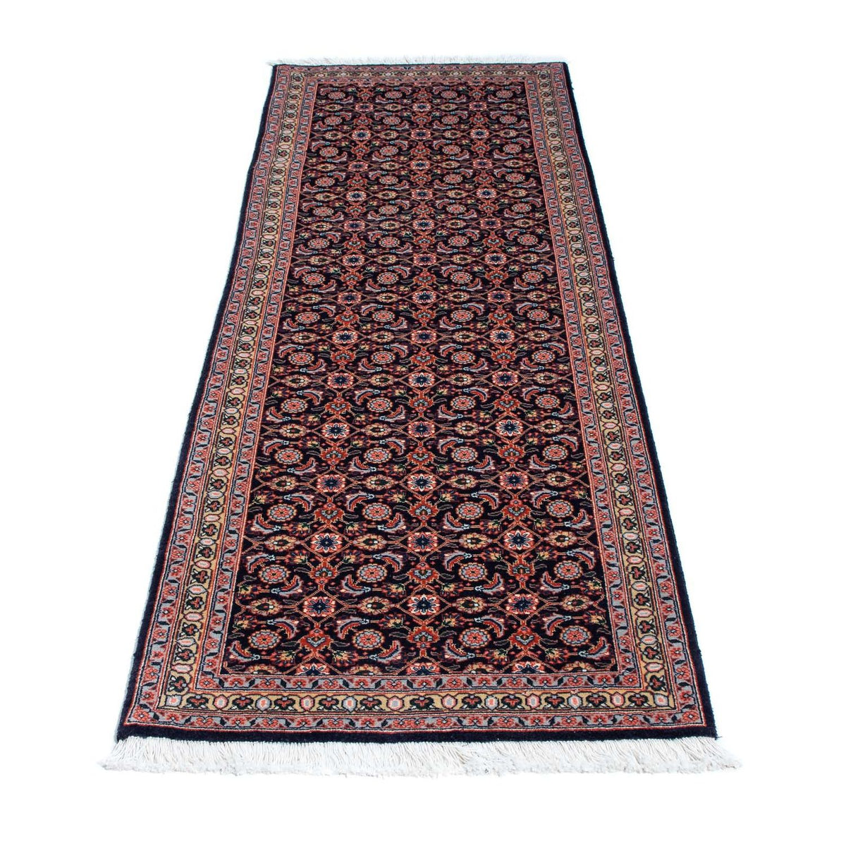 Tapis de couloir Tapis persan - Tabriz - 210 x 75 cm - bleu foncé