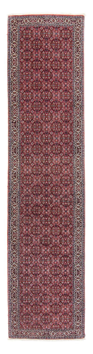 Tapis de couloir Tapis persan - Bidjar - 385 x 84 cm - rouge foncé