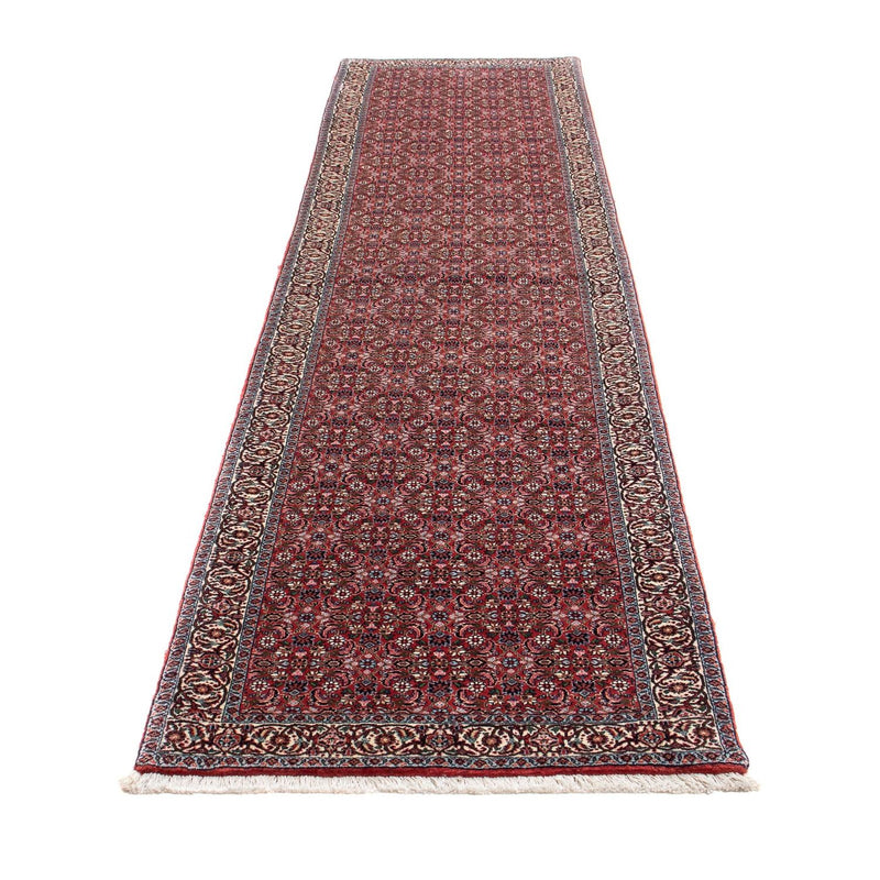 Tapis de couloir Tapis persan - Bidjar - 385 x 84 cm - rouge foncé