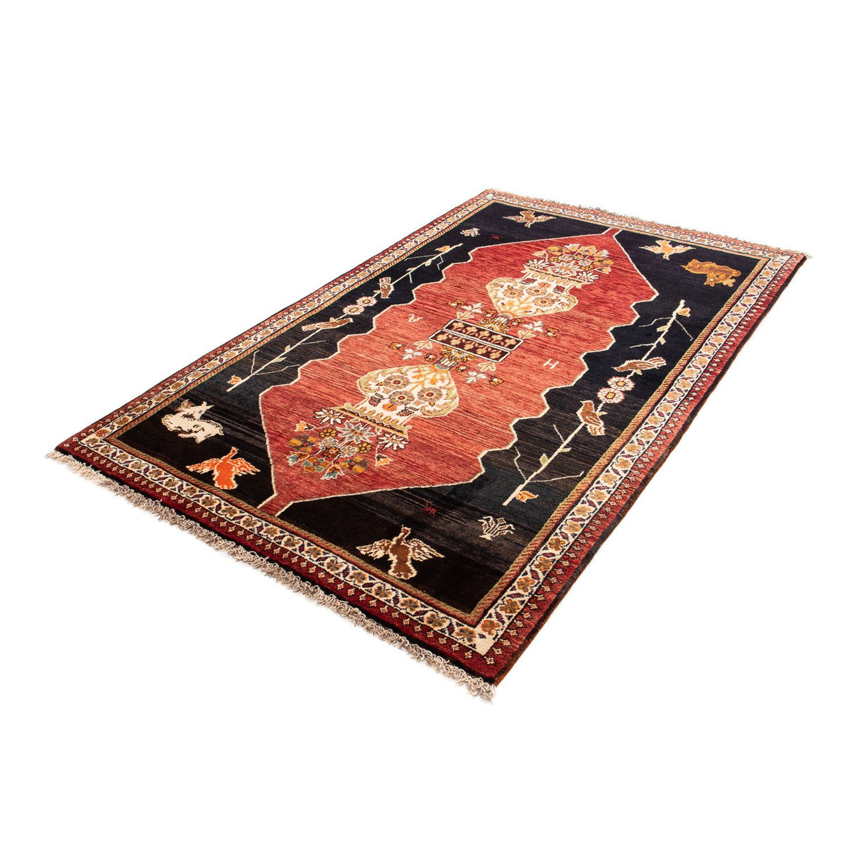 Tapis persan - Nomadic - 202 x 127 cm - bleu foncé