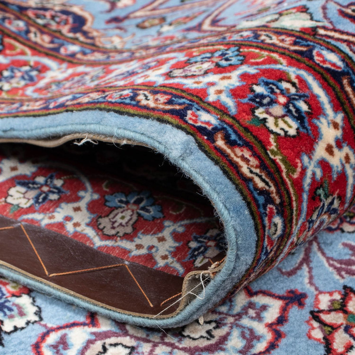 Tapis de couloir Tapis persan - Isfahan - Premium - 438 x 80 cm - violet