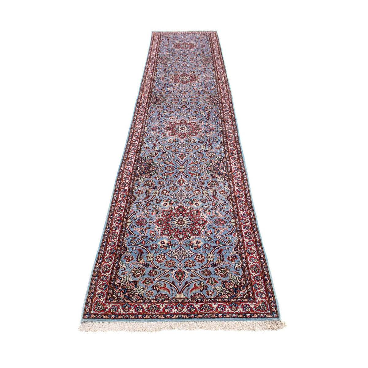 Tapis de couloir Tapis persan - Isfahan - Premium - 438 x 80 cm - violet