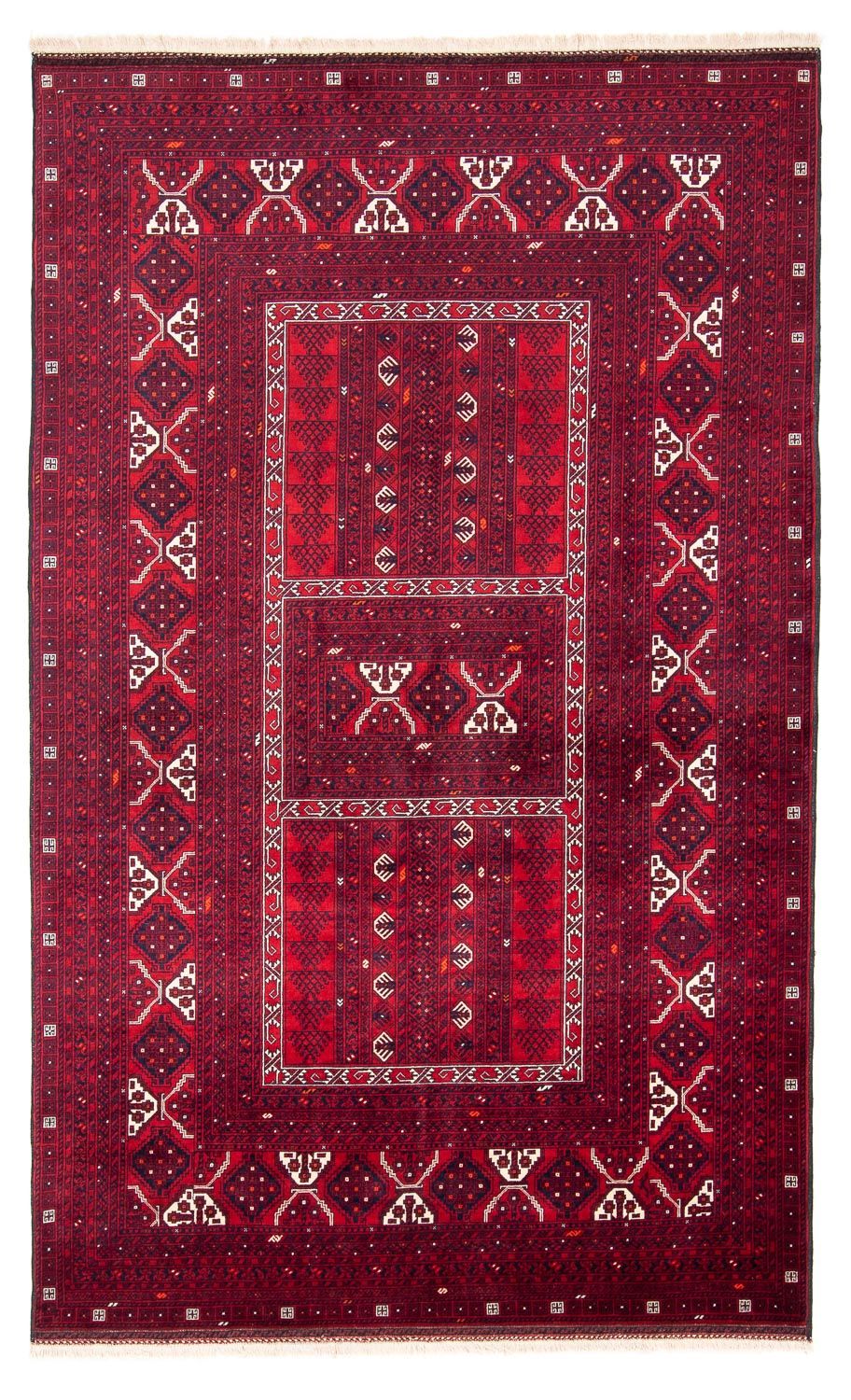 Tapis Turkaman - 249 x 160 cm - rouge foncé