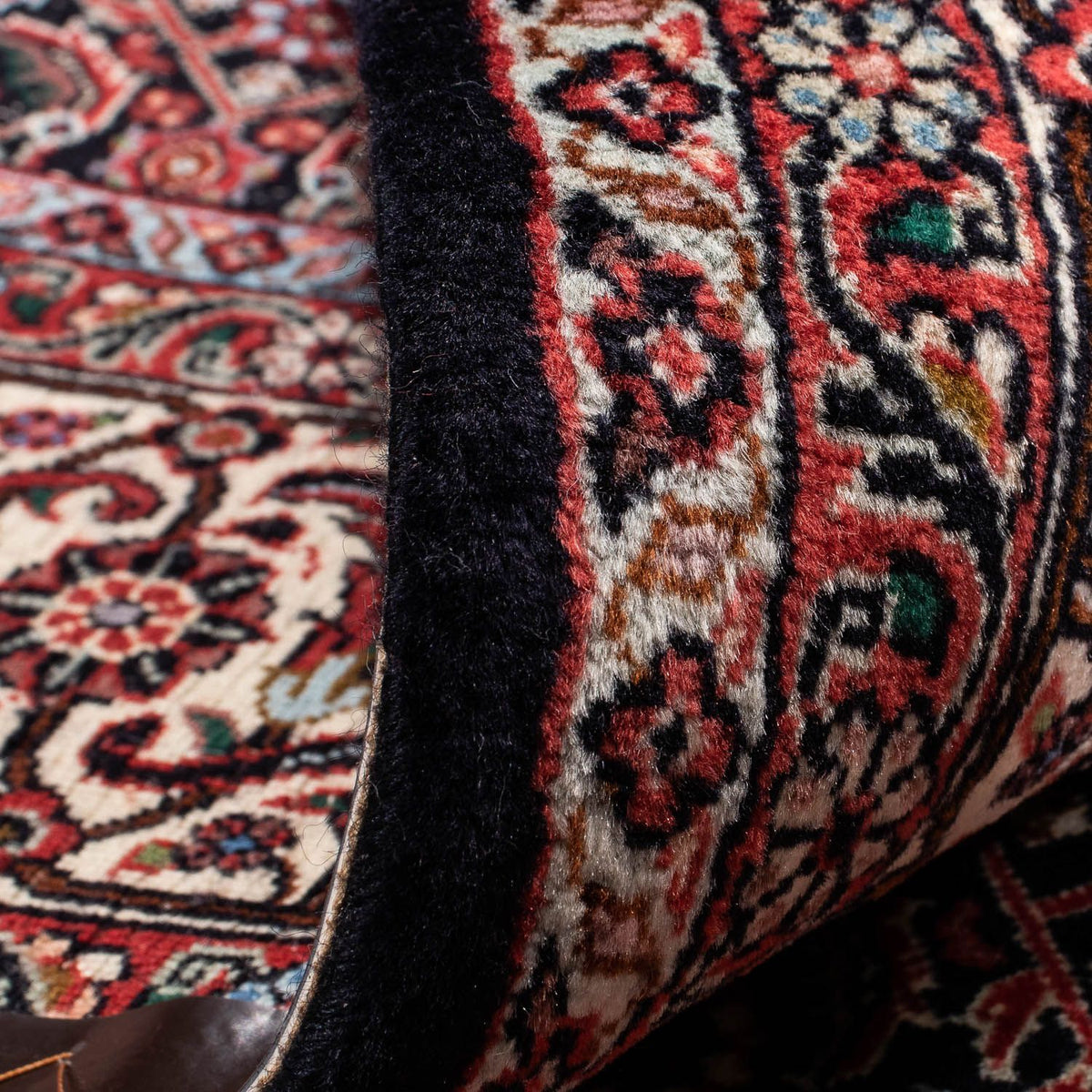 Tapis persan - Bidjar - 247 x 168 cm - bleu foncé