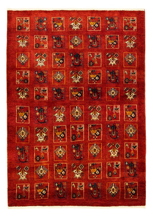 Tapis Gabbeh - Persan Kashkuli - 214 x 145 cm - rouge foncé