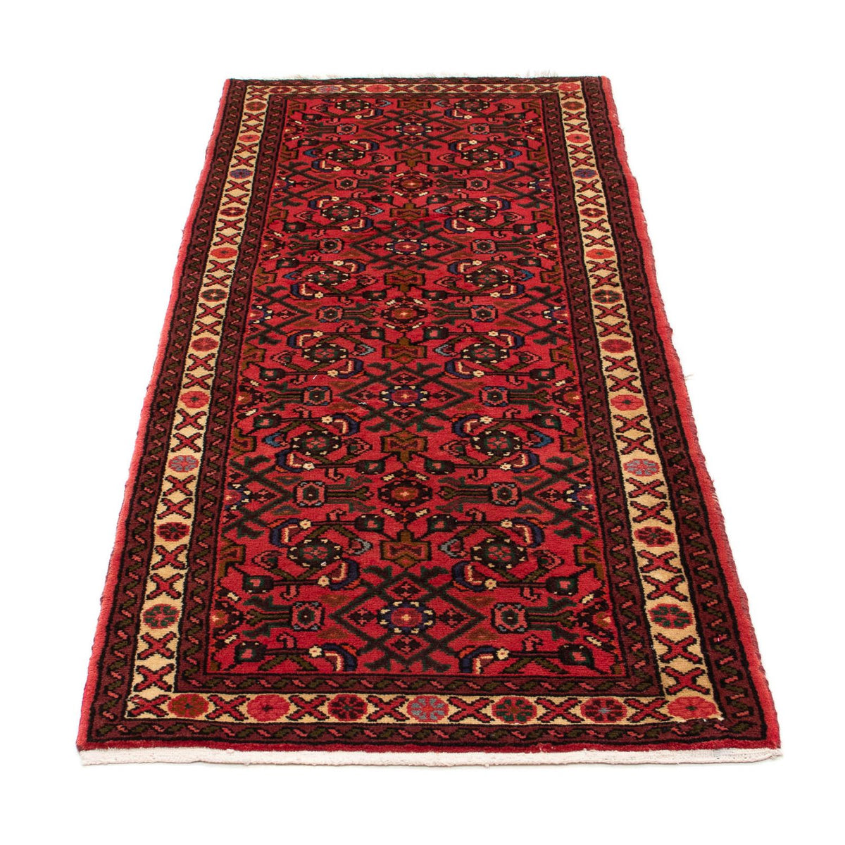 Tapis de couloir Tapis persan - Nomadic - 195 x 74 cm - rouge foncé