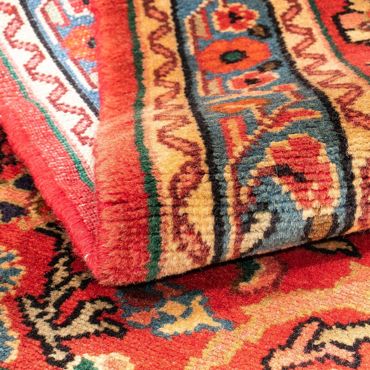 Tapis persan - Nomadic - 143 x 110 cm - rouge foncé