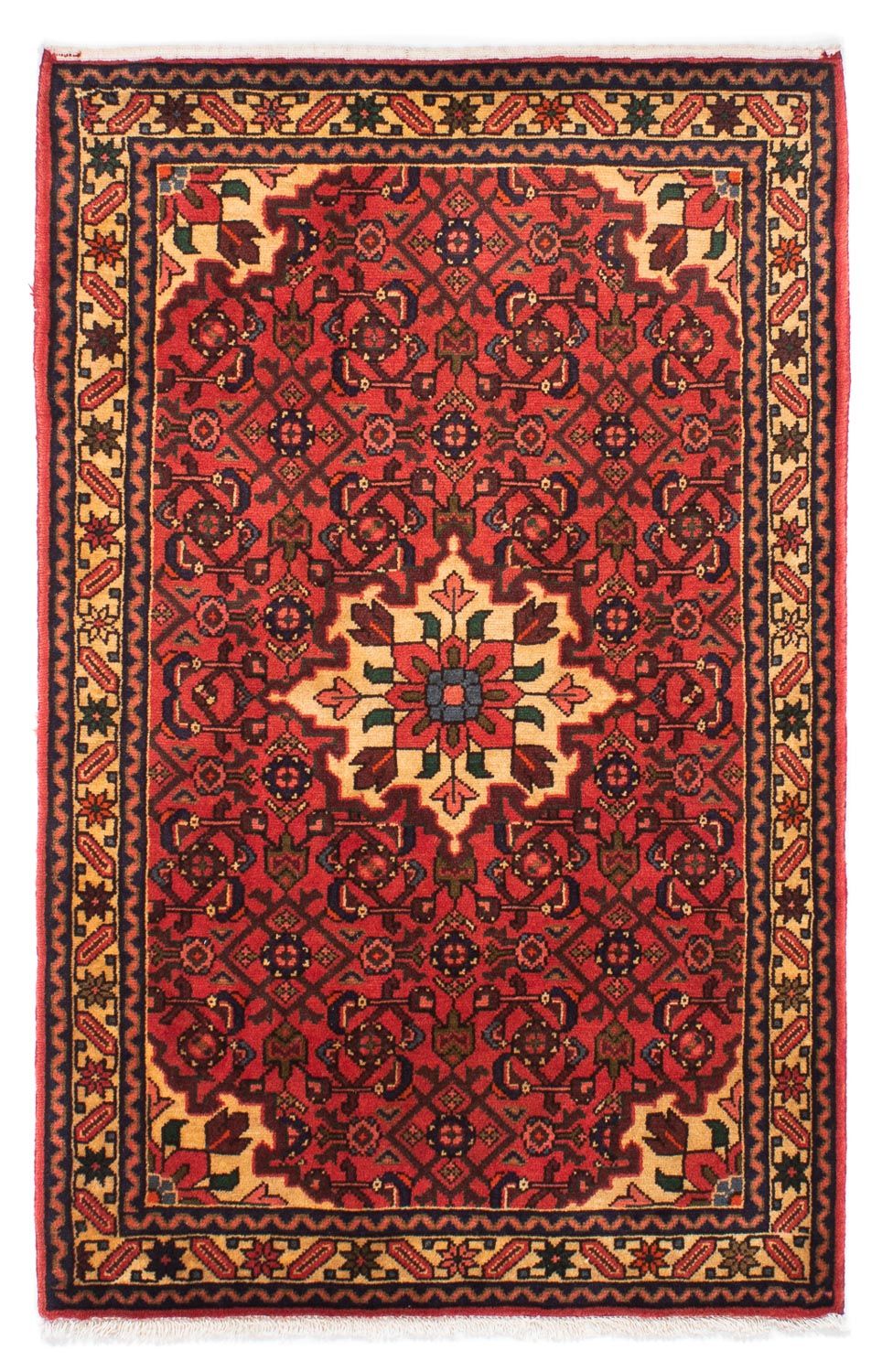Tapis persan - Nomadic - 156 x 106 cm - rouge foncé